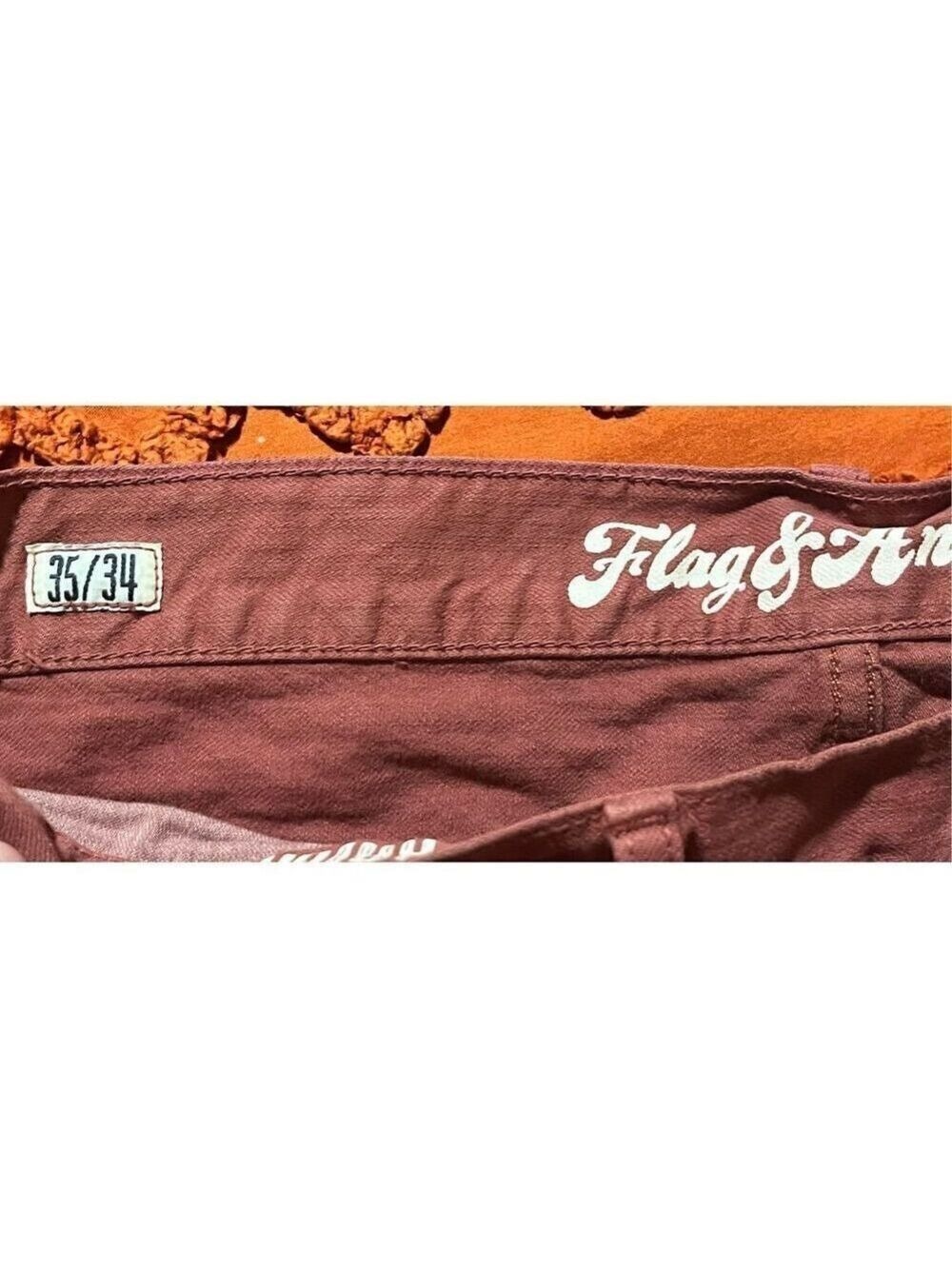 Flag & Anthem jeans Nashville Straight BNWT size 35 34 red - Picture 10 of 13